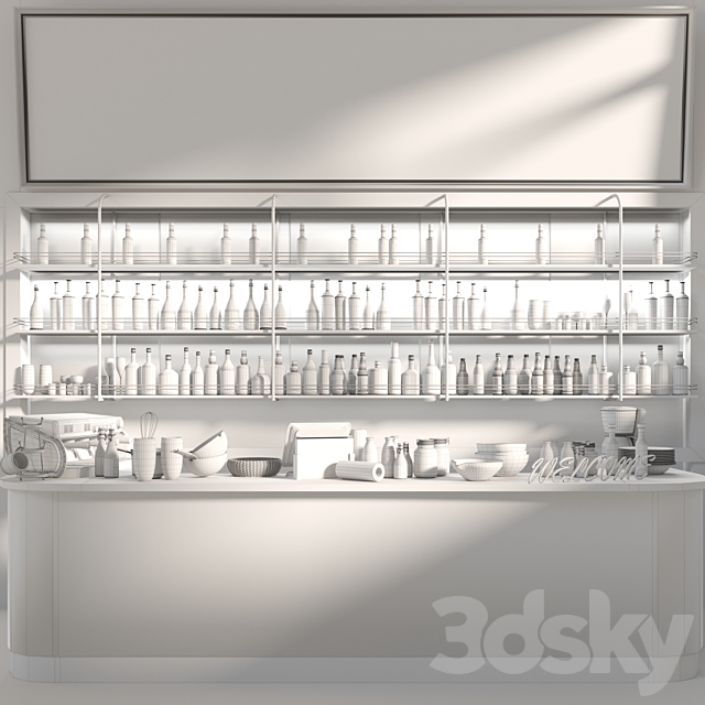 Design project of a restaurant with its own collection of wine and spirits 2 3DSMax File - thumbnail 2