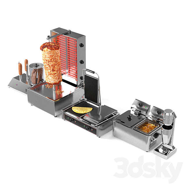 Equipment for Doner Cafe 3DSMax File - thumbnail 2