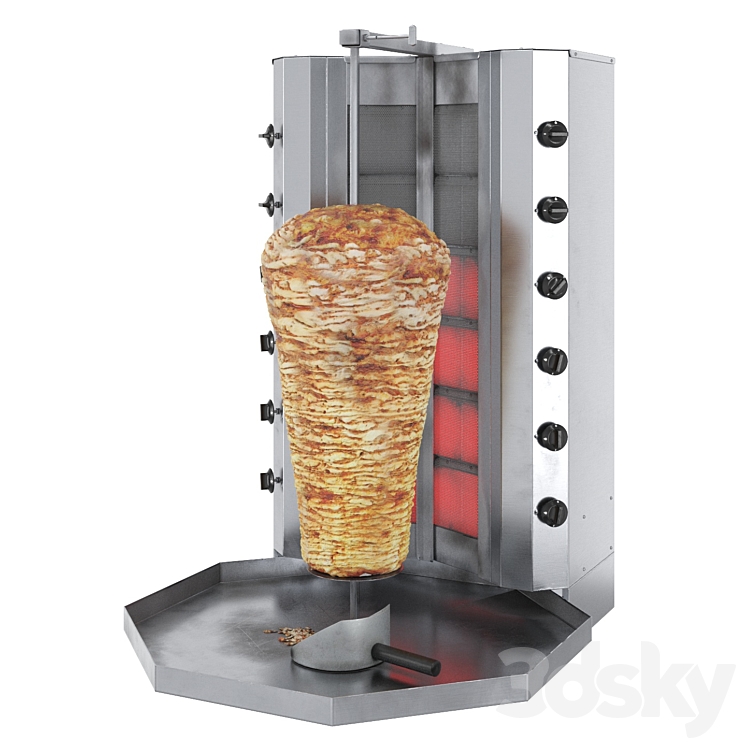 Equipment for Shawarma cafe 3DS Max Model - thumbnail 2