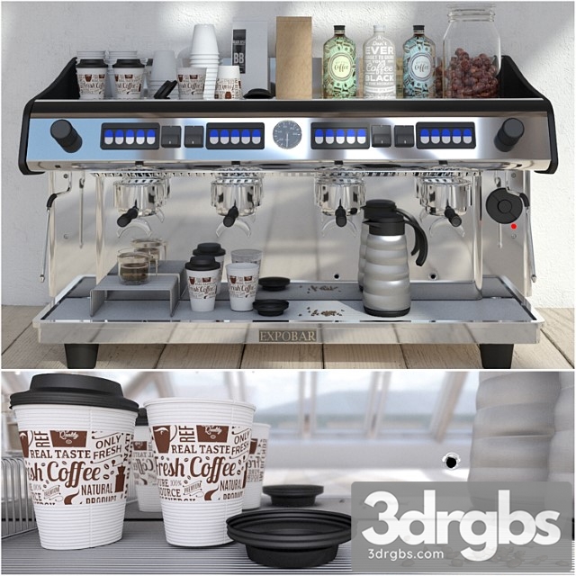 Expobar 4 group megacrem coffee machine 3dsmax Download - thumbnail 1