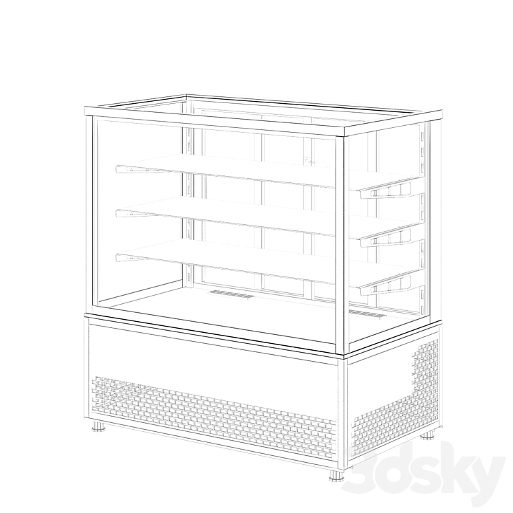 Floor refrigerated display case Finist JOBS 1200x700x1260 3DS Max Model - thumbnail 2