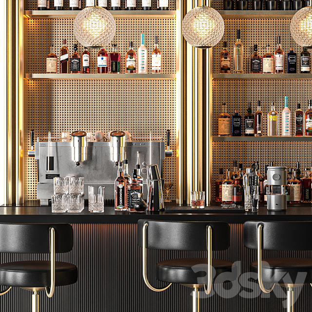 golden bar 3DS Max Model - thumbnail 2