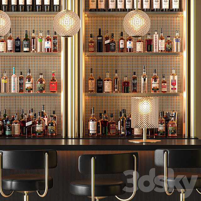 golden bar 3DS Max Model - thumbnail 3