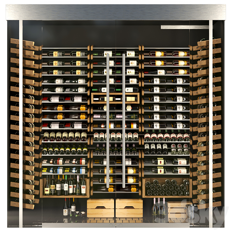 Huge wine rack. Wine 3DS Max - thumbnail 1