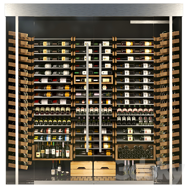 Huge wine rack. Wine 3DSMax File - thumbnail 1