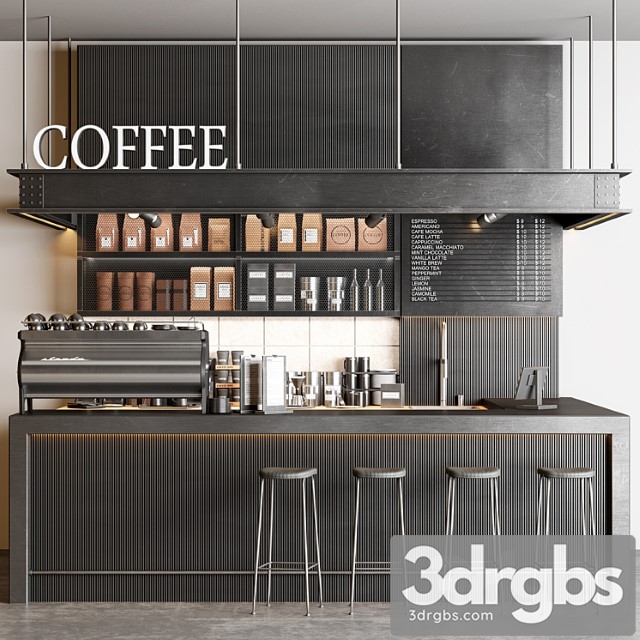 Industrial Coffee Shop 3dsmax Download - thumbnail 1