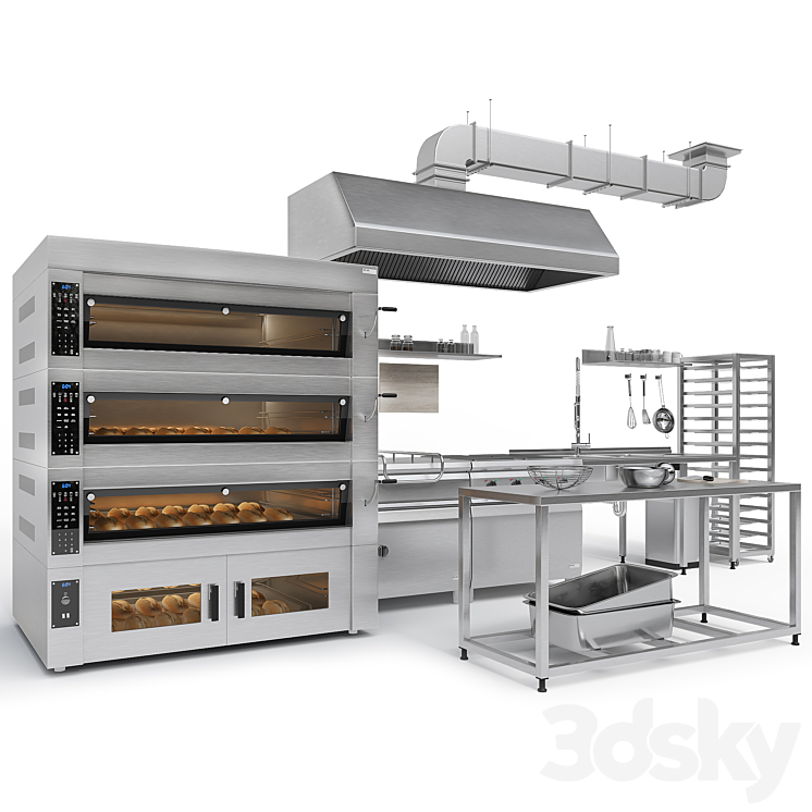 Industrial Kitchen Equipments 3DS Max Model - thumbnail 3