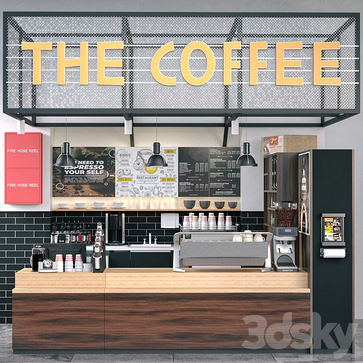 JC Coffee Shop 6 3DS Max - thumbnail 1