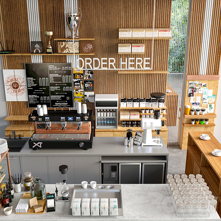 JC Coffee Shop 7 3DS Max - thumbnail 2