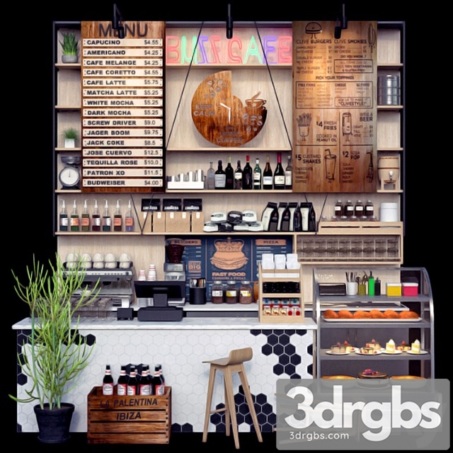 Jc coffee shop counter 3dsmax Download - thumbnail 1