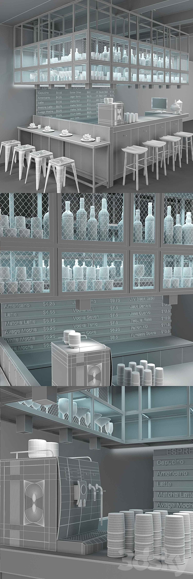 JC Counter Bar 1 3DSMax File - thumbnail 3