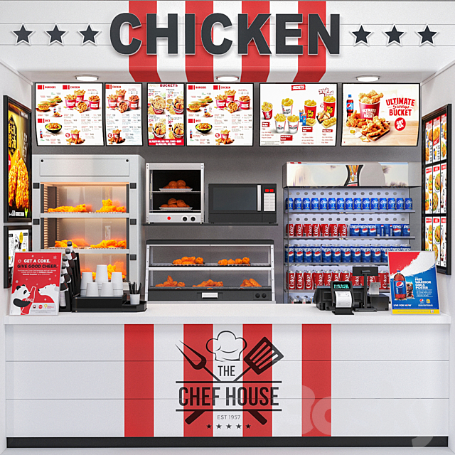 JC Fastfood and Coffee Kiosk 3 3ds Max - thumbnail 1