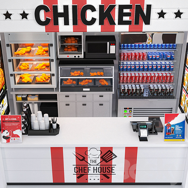 JC Fastfood and Coffee Kiosk 3 3ds Max - thumbnail 2