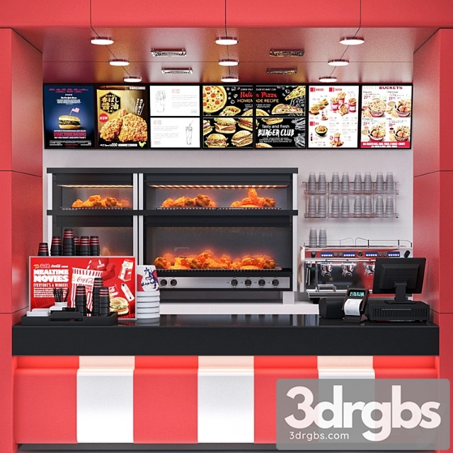 Jc fastfood and coffee kiosk 4 3dsmax Download - thumbnail 1