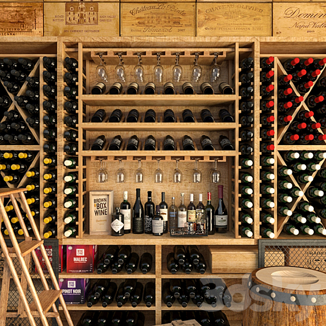 JC Wine Cellar 3DS Max Model - thumbnail 2