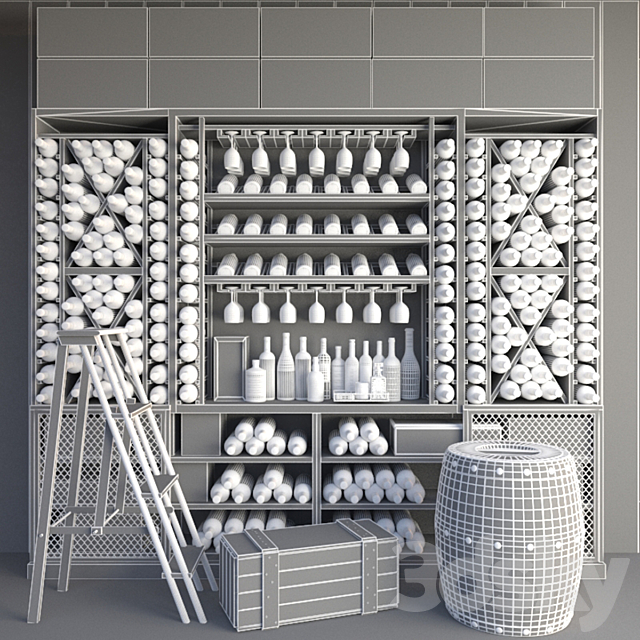 JC Wine Cellar 3DS Max Model - thumbnail 3