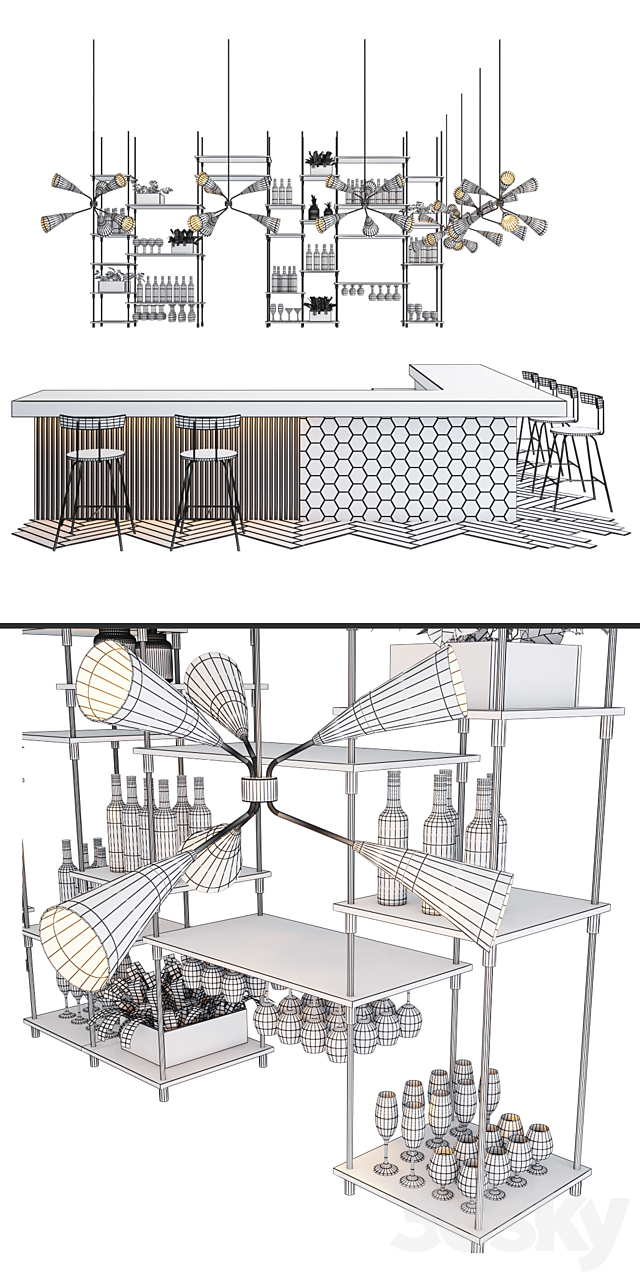 Luxury Bar Collection 3DS Max Model - thumbnail 2