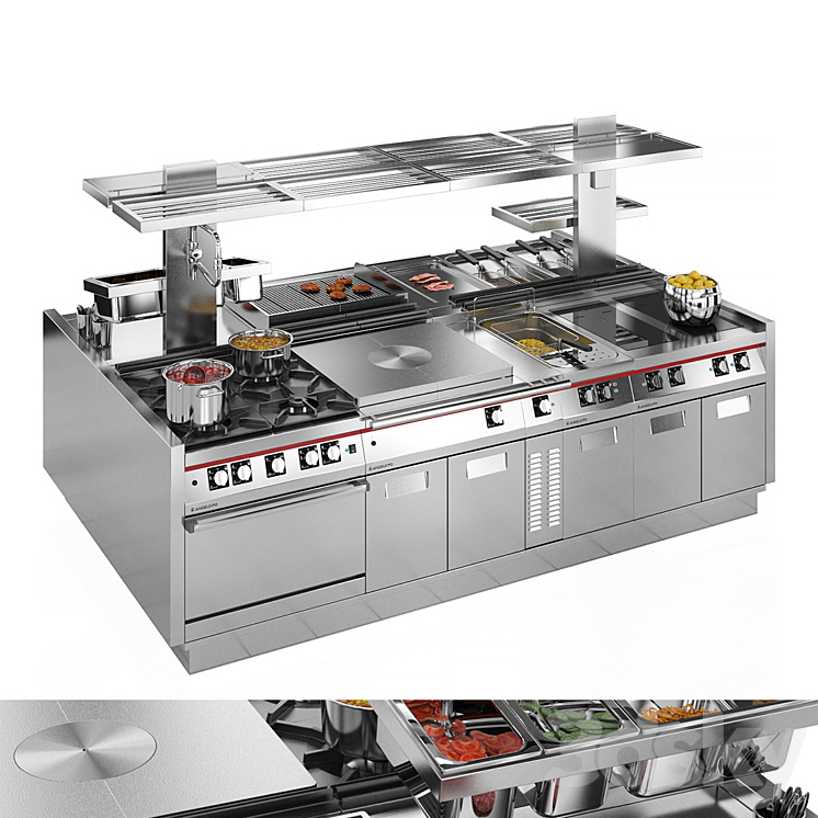 Modular Kitchen Angelo Po ICON9000 3DS Max - thumbnail 1