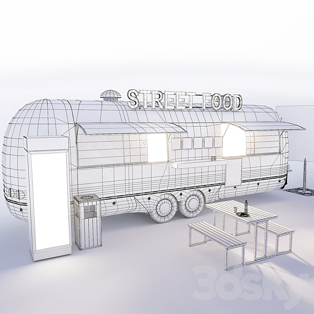 Module for outdoor cafes supplemented 3DS Max Model - thumbnail 3