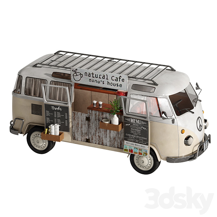 Natural Cafe Van 3DS Max Model - thumbnail 1