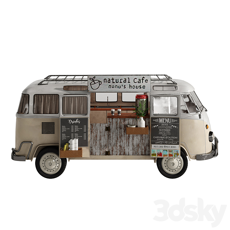 Natural Cafe Van 3DS Max Model - thumbnail 2