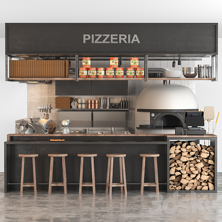 Pizzeria 3DS Max Model - thumbnail 1