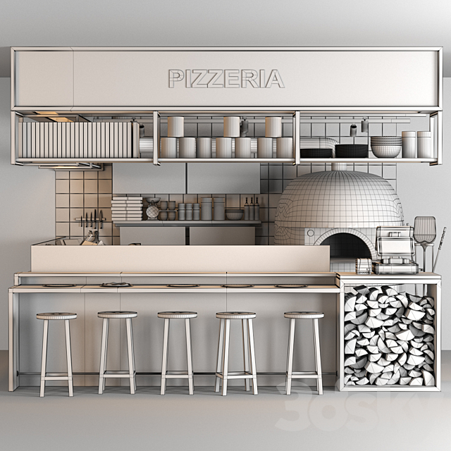 Pizzeria 3DSMax File - thumbnail 4