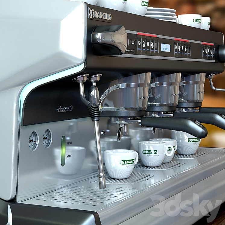 Professional coffee machines Rancilio 3 groups 3DS Max - thumbnail 2