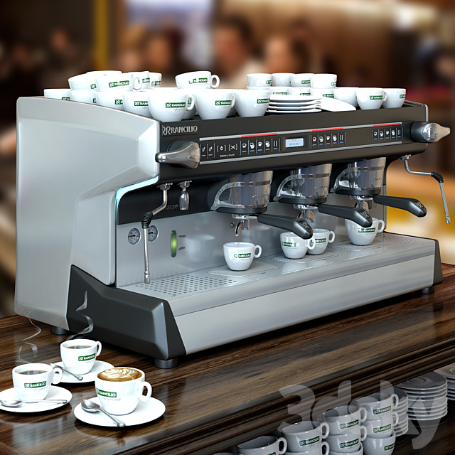 Professional coffee machines Rancilio. 3 groups 3DSMax File - thumbnail 1