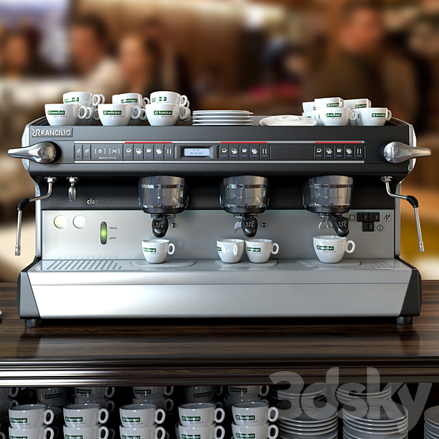 Professional coffee machines Rancilio. 3 groups 3DSMax File - thumbnail 3