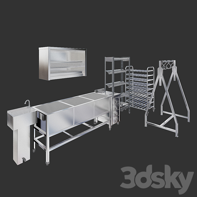 Professional kitchen equipment 2 3DSMax File - thumbnail 1