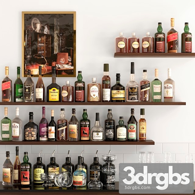 Rack with strong alcohol. bar 5 3dsmax Download - thumbnail 1