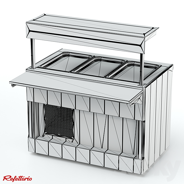 Refrigerated counter RC1 Capital (100) 3DS Max Model - thumbnail 4