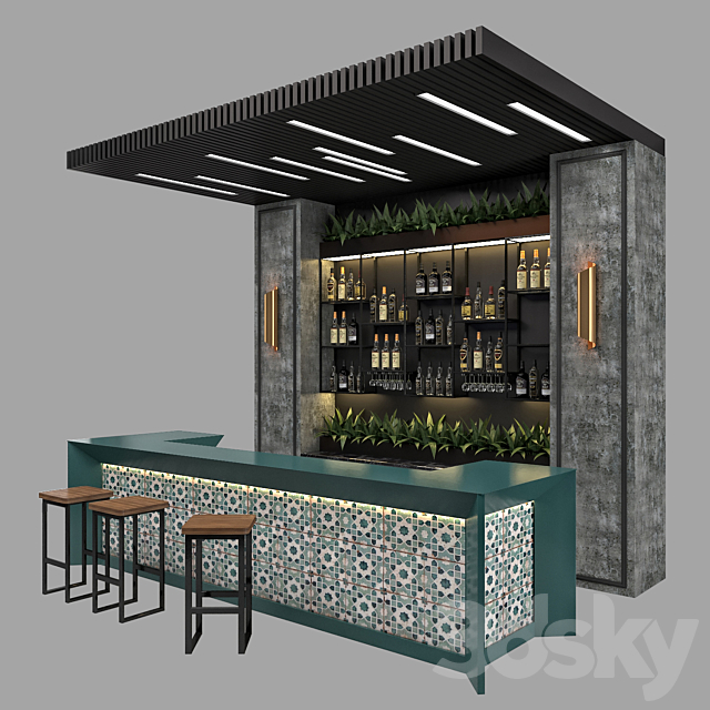 Restaurant Bar 1.0 3DS Max Model - thumbnail 2