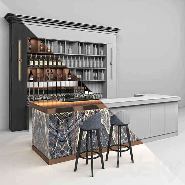 Restaurant Bar 1.8 3DS Max Model - thumbnail 3