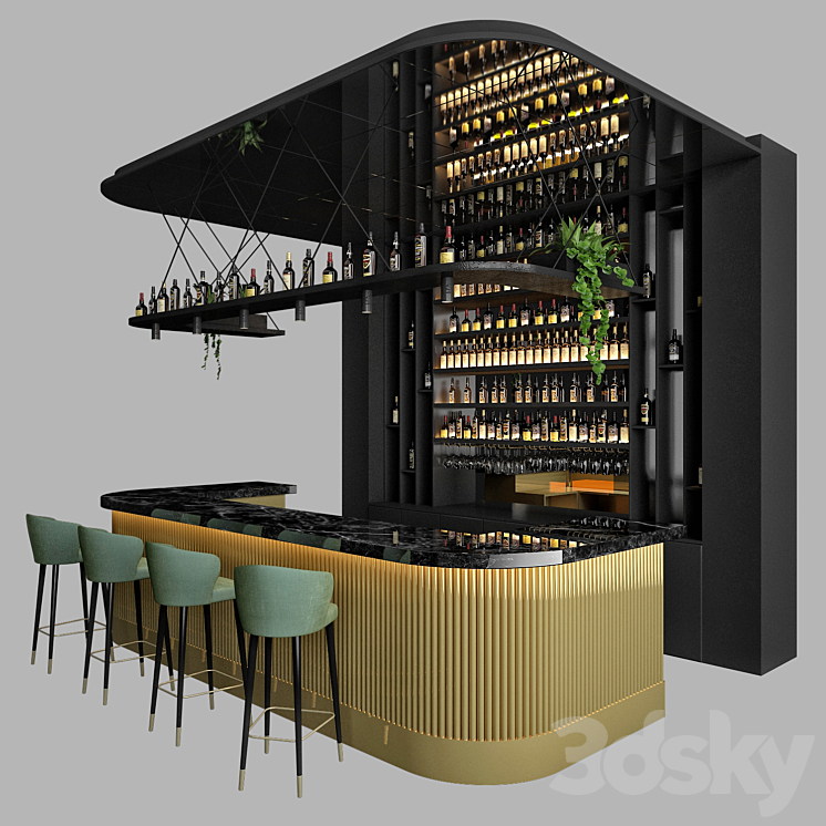 Restaurant bar 3 3DS Max - thumbnail 1