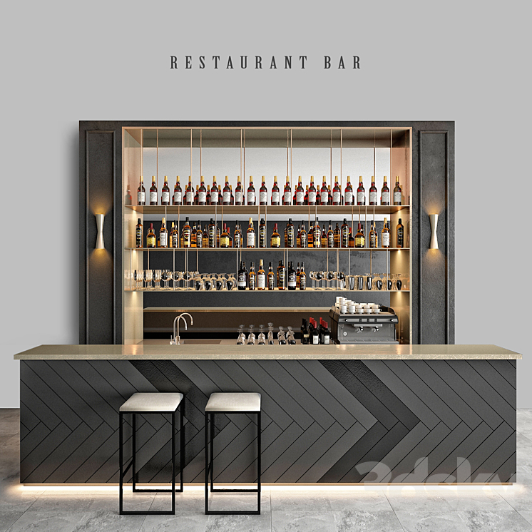 Restaurant bar 4 3DS Max - thumbnail 1