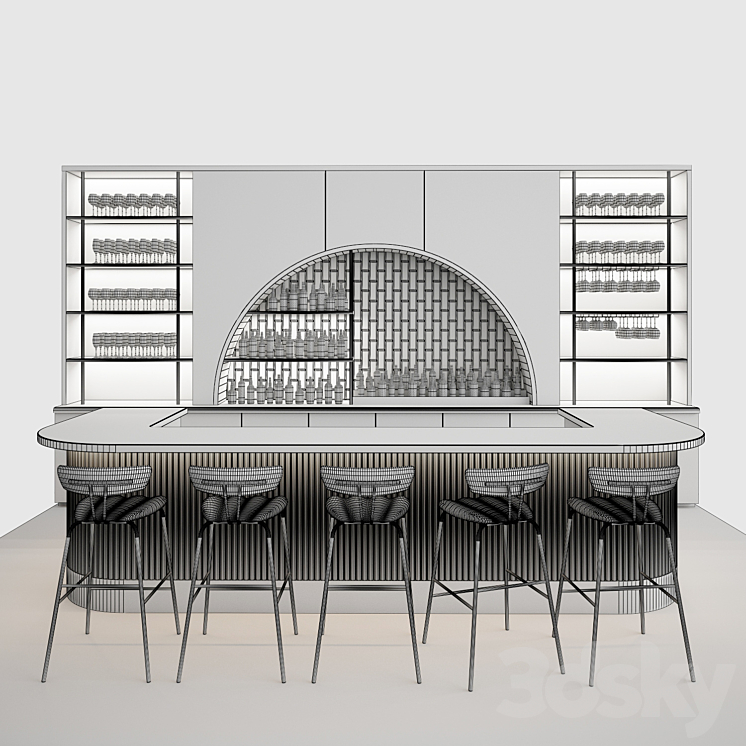 Restaurant bar 6 3DS Max - thumbnail 2