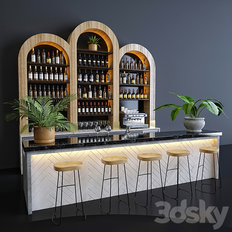 Restaurant bar 8 3DS Max - thumbnail 2