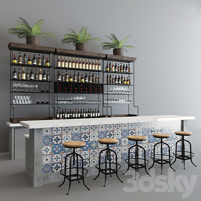 Restaurant bar 9 3DS Max Model - thumbnail 2