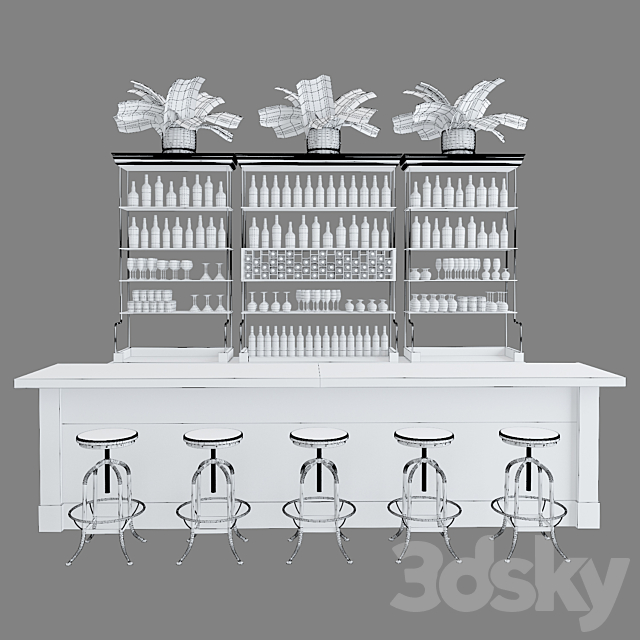 Restaurant bar 9 3DS Max Model - thumbnail 3