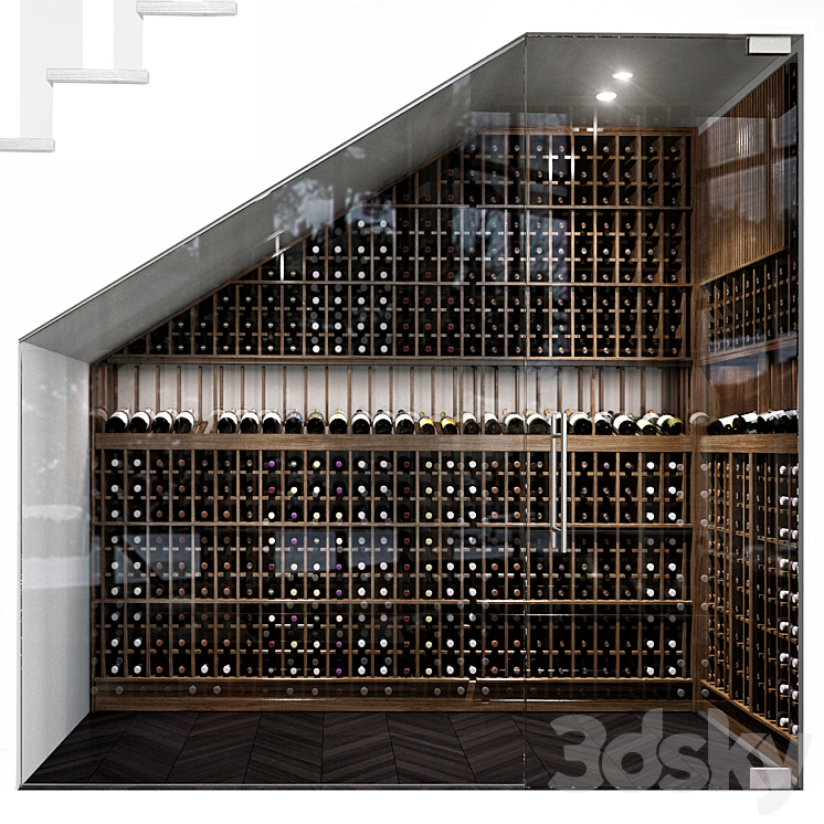 Staircase wine cabinet 3DS Max - thumbnail 1