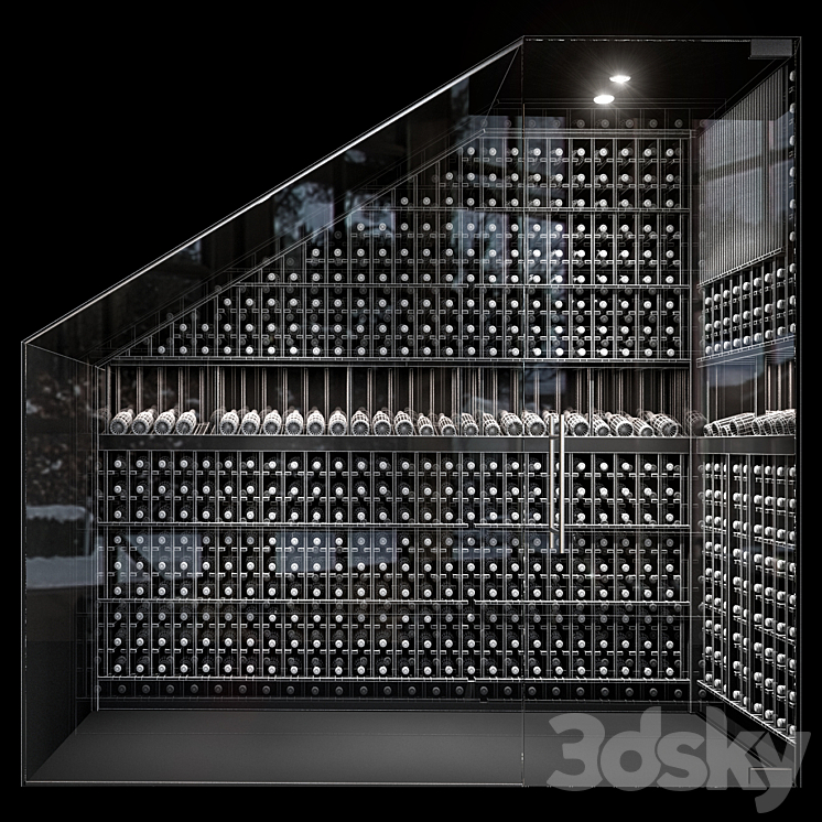 Staircase wine cabinet 3DS Max - thumbnail 2