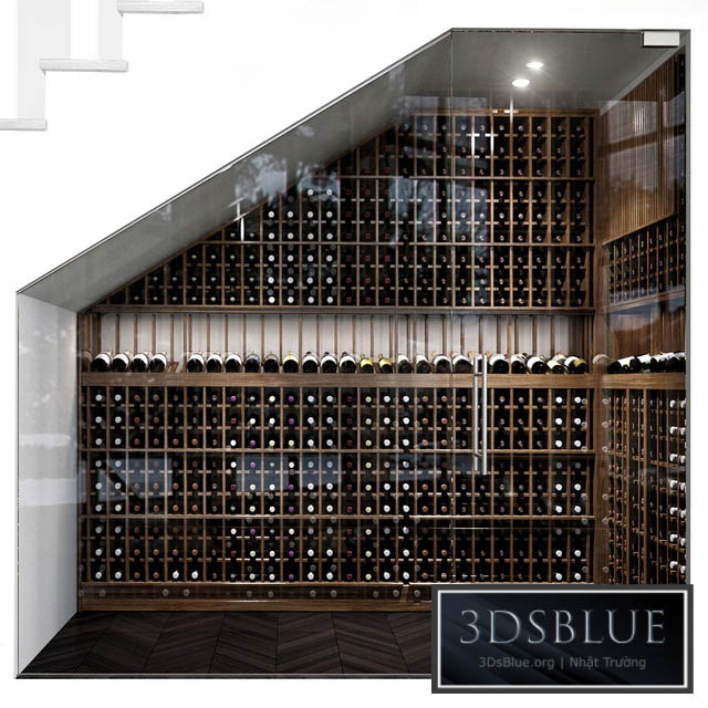 Staircase wine cabinet 3DS Max - thumbnail 3