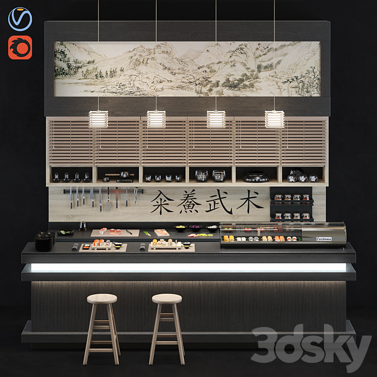 Sushi bar 3DS Max - thumbnail 1