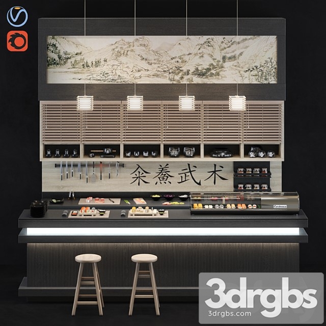 Sushi bar 3dsmax Download - thumbnail 1