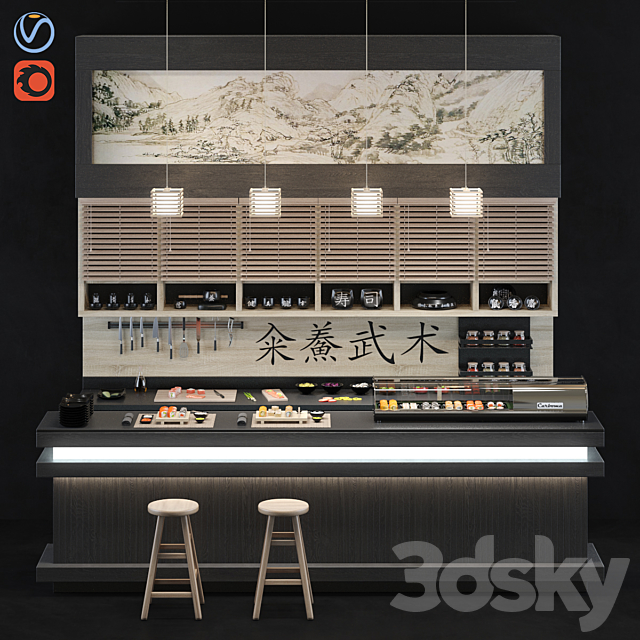 Sushi bar 3DSMax File - thumbnail 1