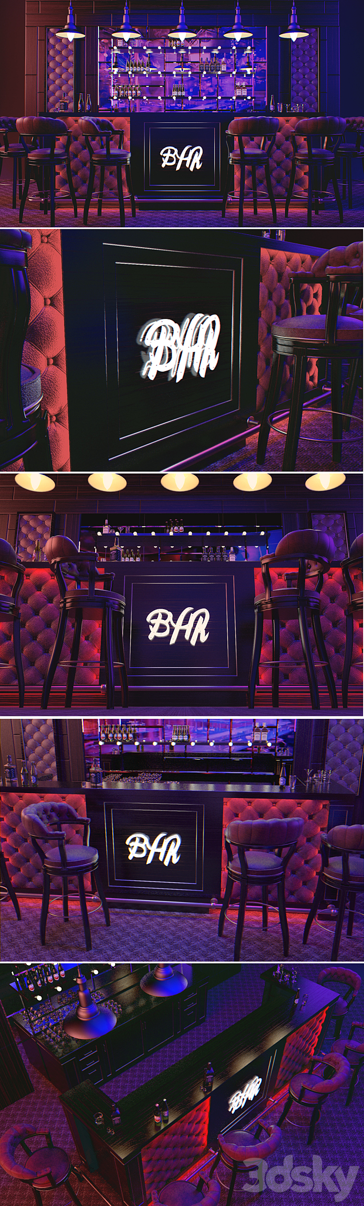 The bar at a nightclub 3DS Max - thumbnail 2