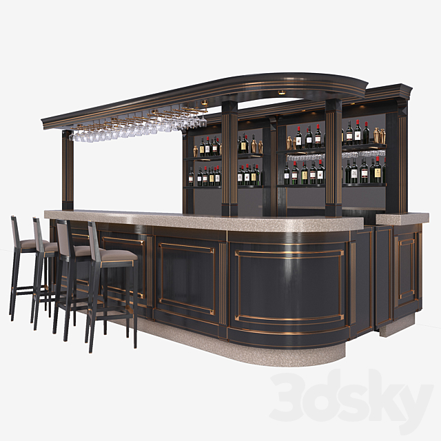 The bar counter. 3DSMax File - thumbnail 1