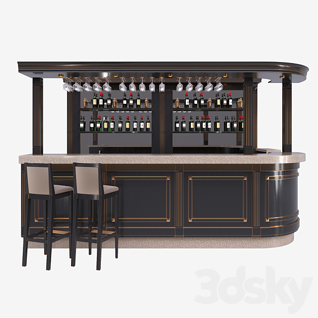 The bar counter. 3DSMax File - thumbnail 2